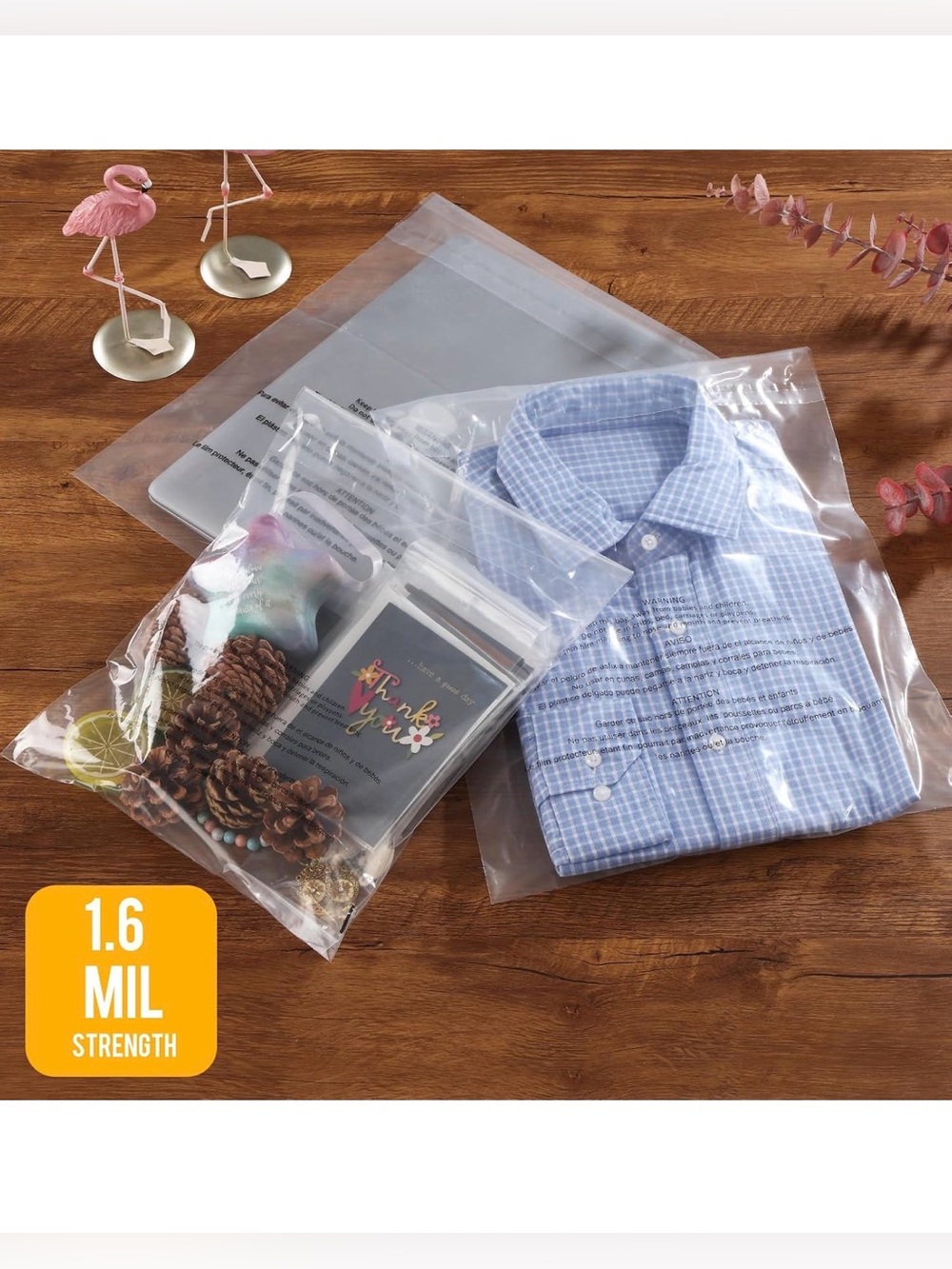 50PC Clear Plastic Bags - 12" x 15"